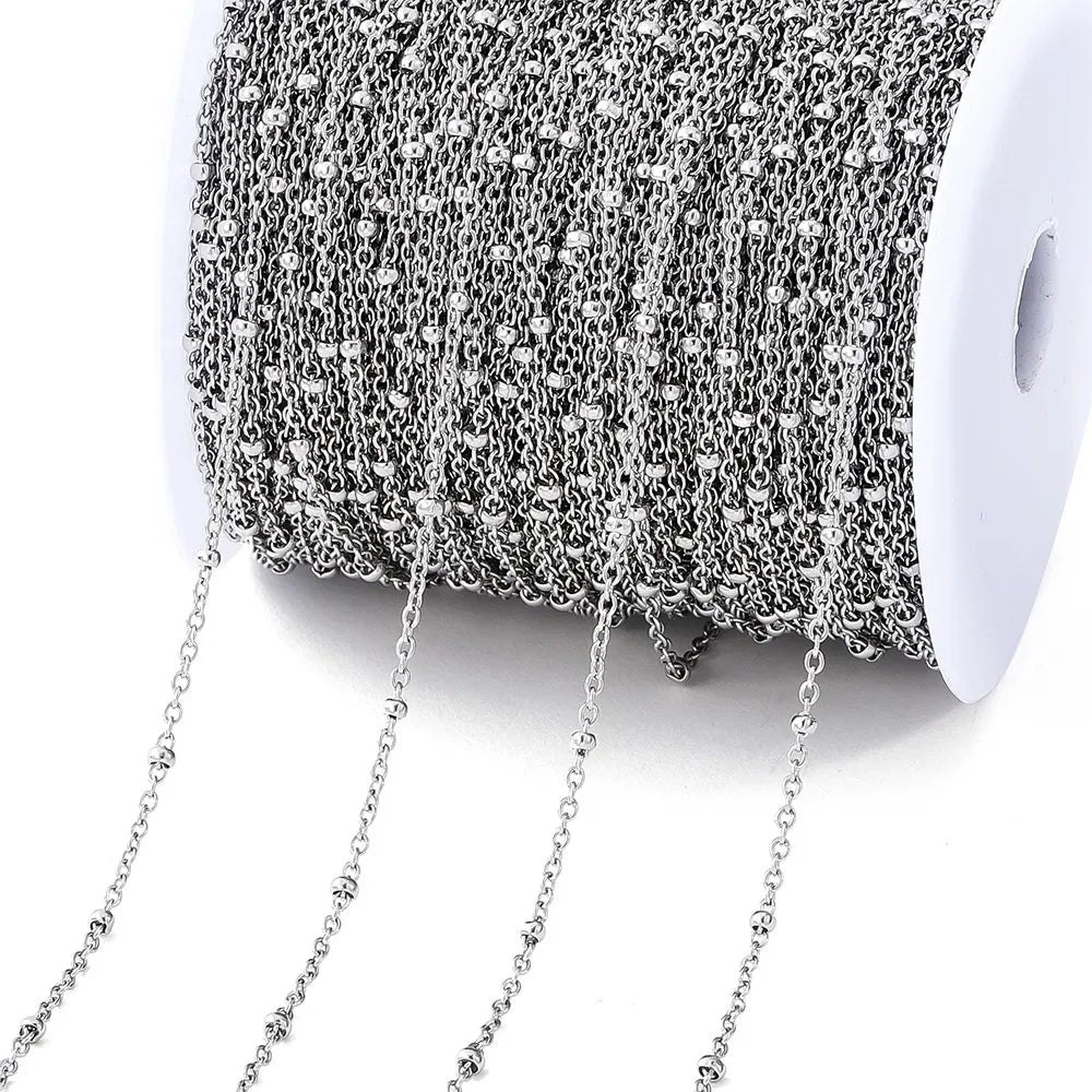 Gold Stainless Steel Beaded Chain