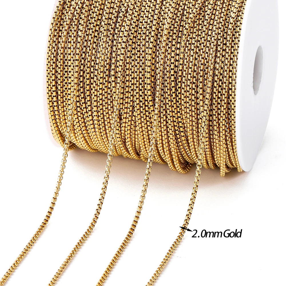 Gold Stainless Steel Beaded Chain