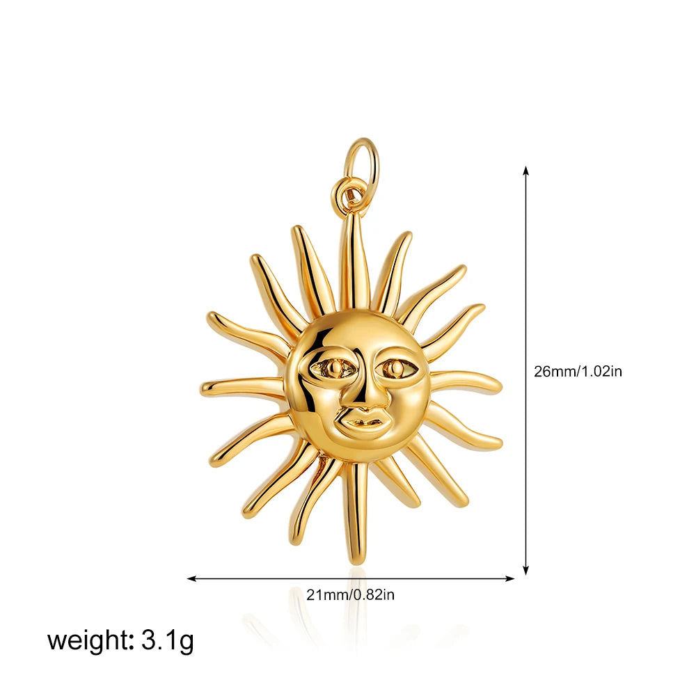 Gold Moon Star Evil Eye Pendant