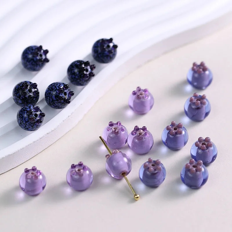 Handmade Blueberry Glass Beads