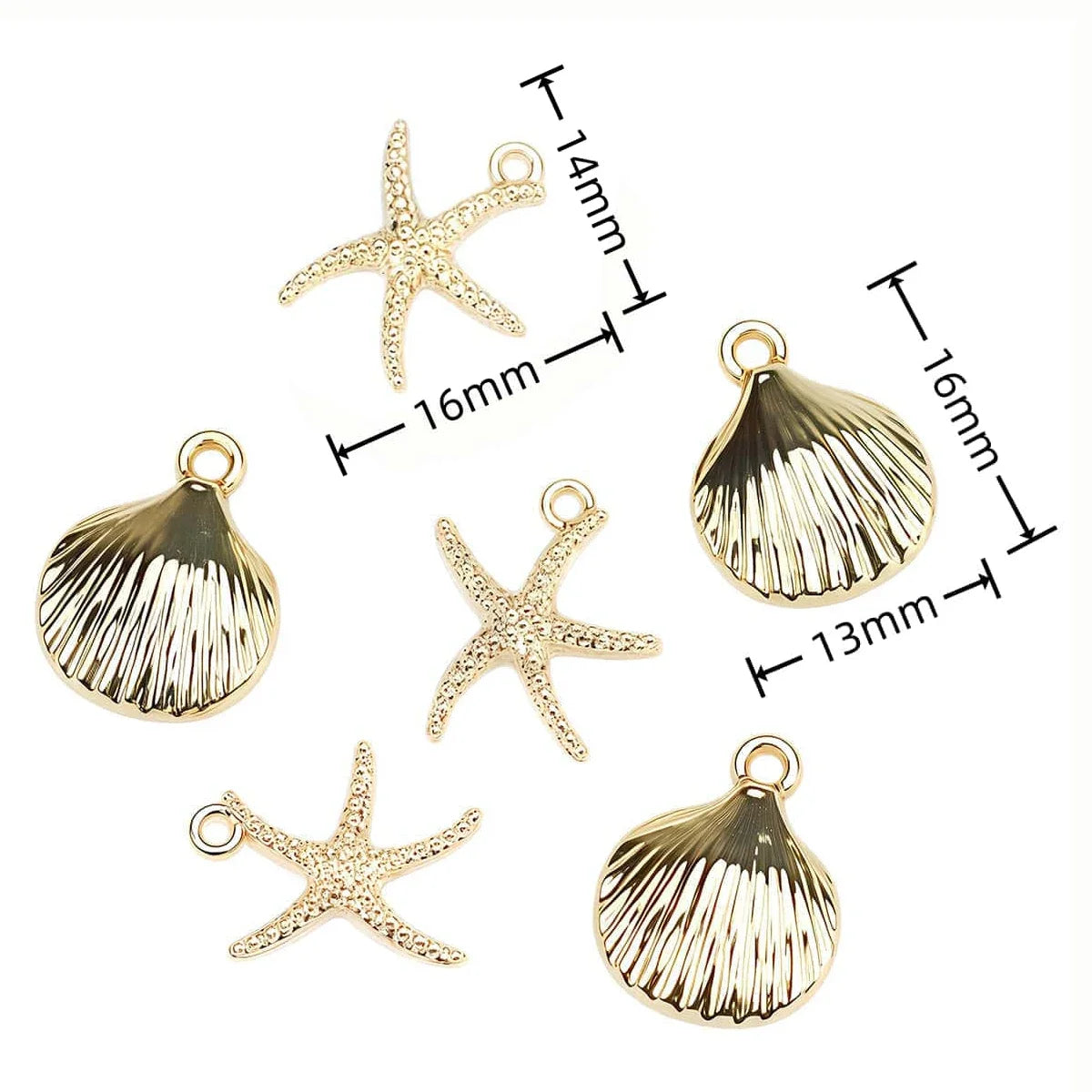 5pcs Starfish Shell Charms DIY