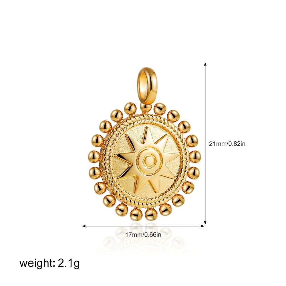 Gold Moon Star Evil Eye Pendant