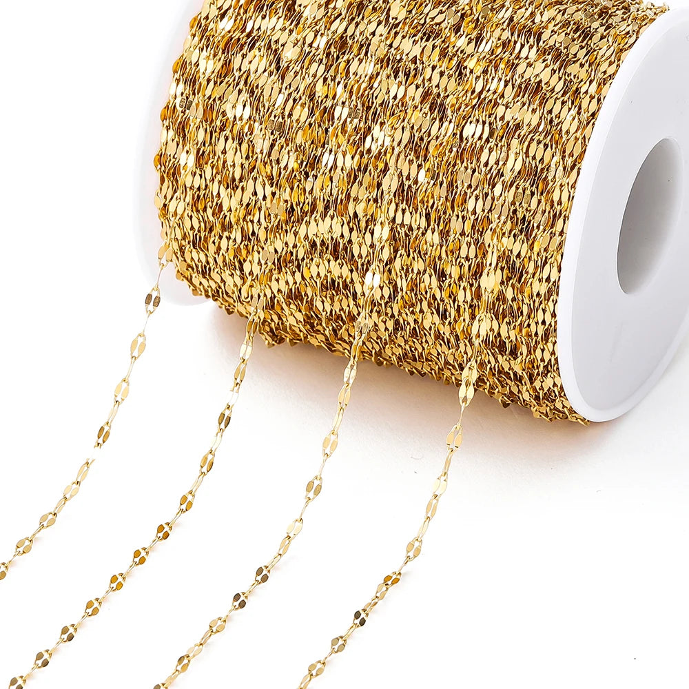 Gold Stainless Steel Beaded Chain