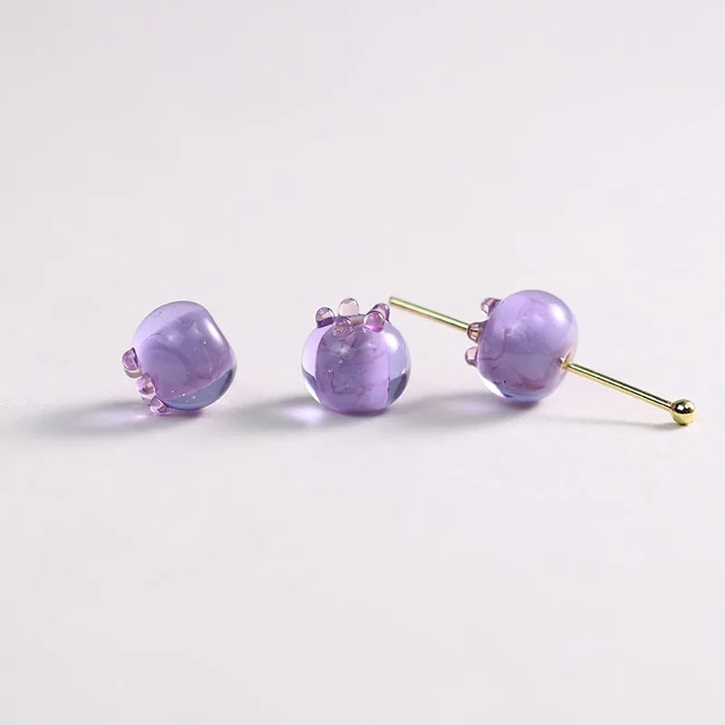 Handmade Blueberry Glass Beads