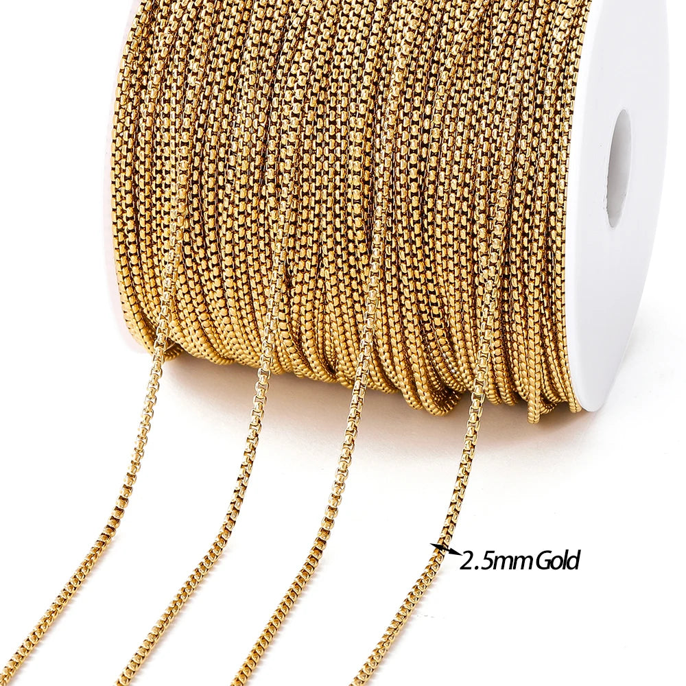 Gold Stainless Steel Beaded Chain