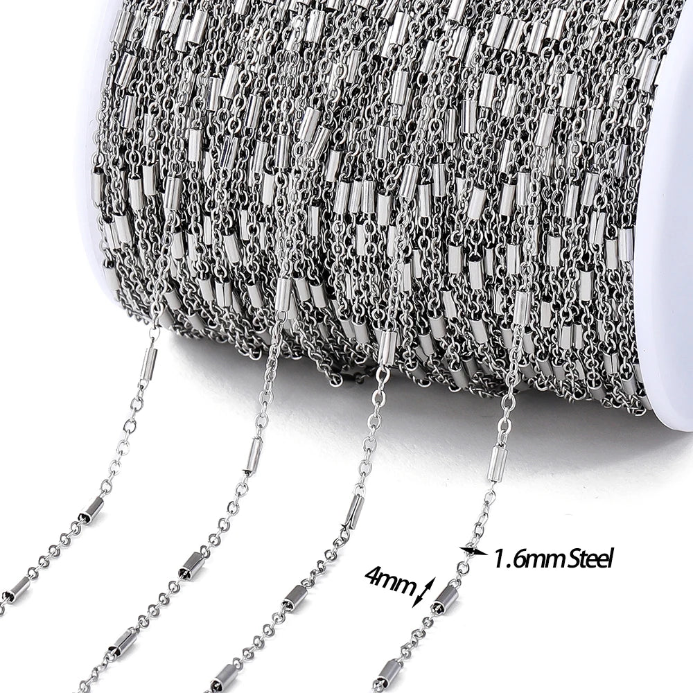 Gold Stainless Steel Beaded Chain