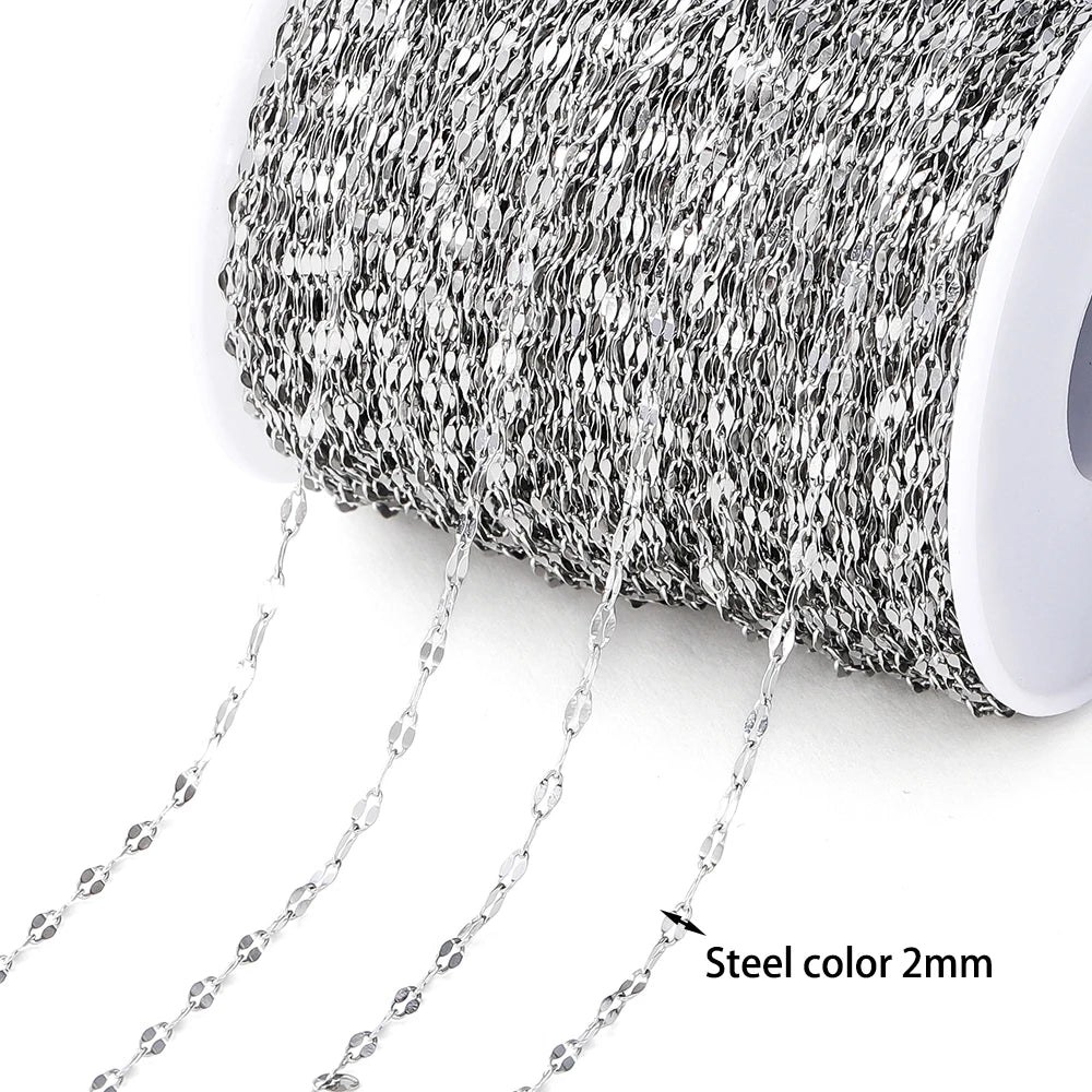 Gold Stainless Steel Beaded Chain