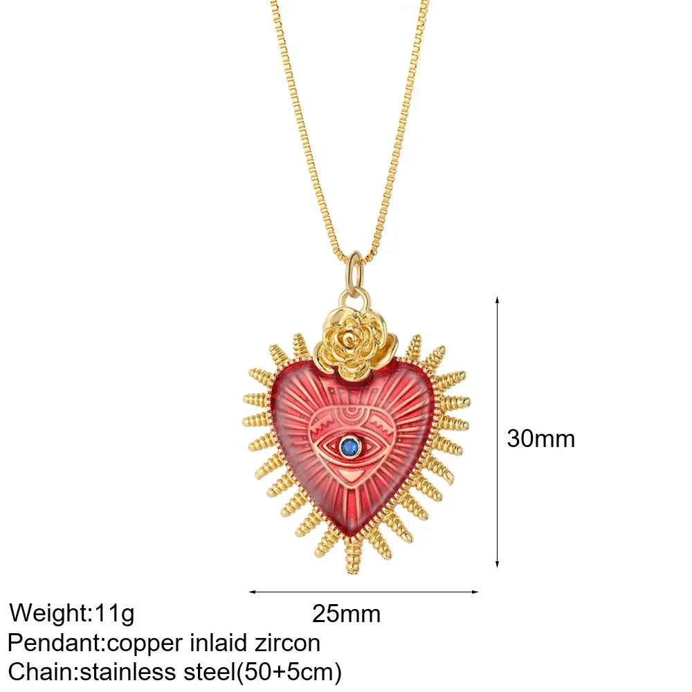 Gold Animal & Heart Necklace