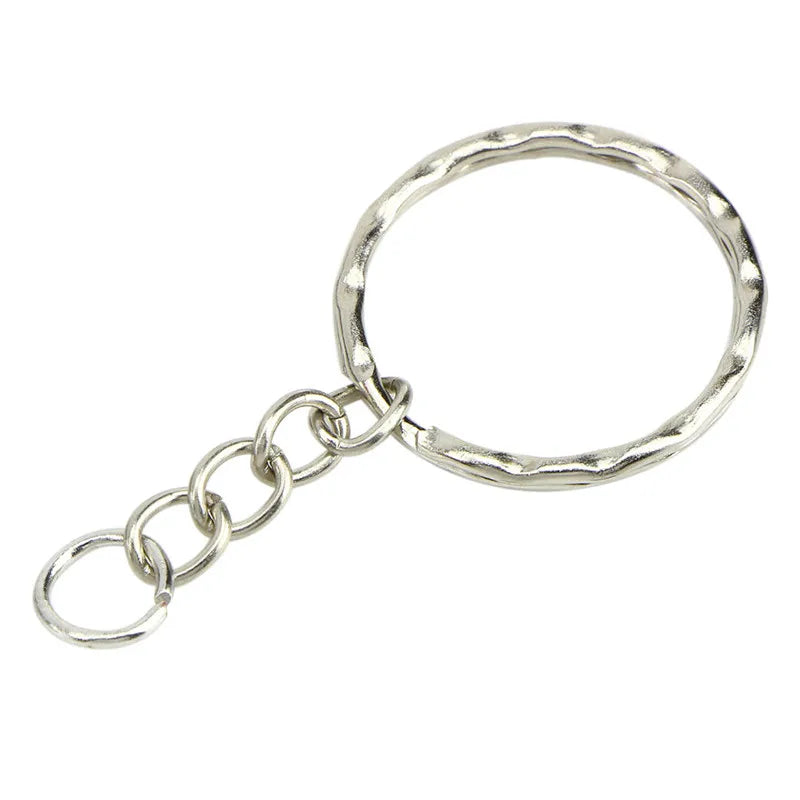 50PCS Polished Silver Keychain Rings