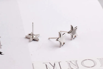 10 Silver Star Earring Findings