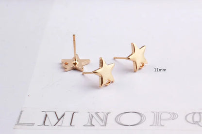 10 Silver Star Earring Findings
