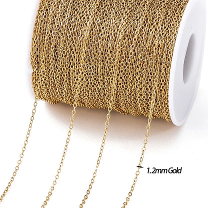 Gold Stainless Steel Beaded Chain