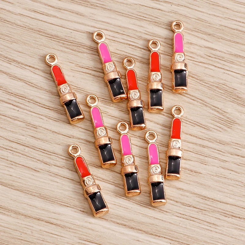 10pcs Lipstick Lips Charms