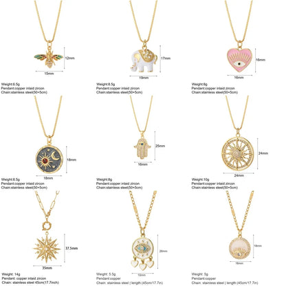 Gold Animal & Heart Necklace
