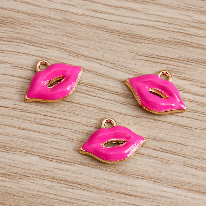 10pcs Lipstick Lips Charms