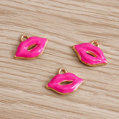 10pcs Lipstick Lips Charms
