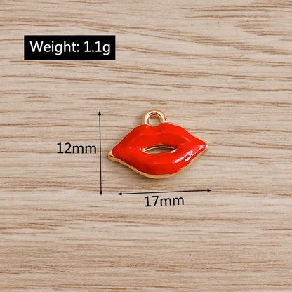 10pcs Lipstick Lips Charms