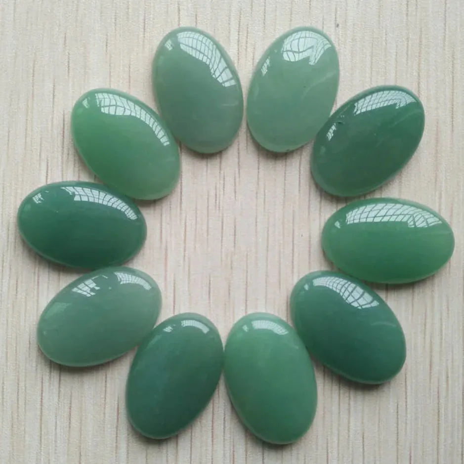 12 Oval Stone Cabochon Beads
