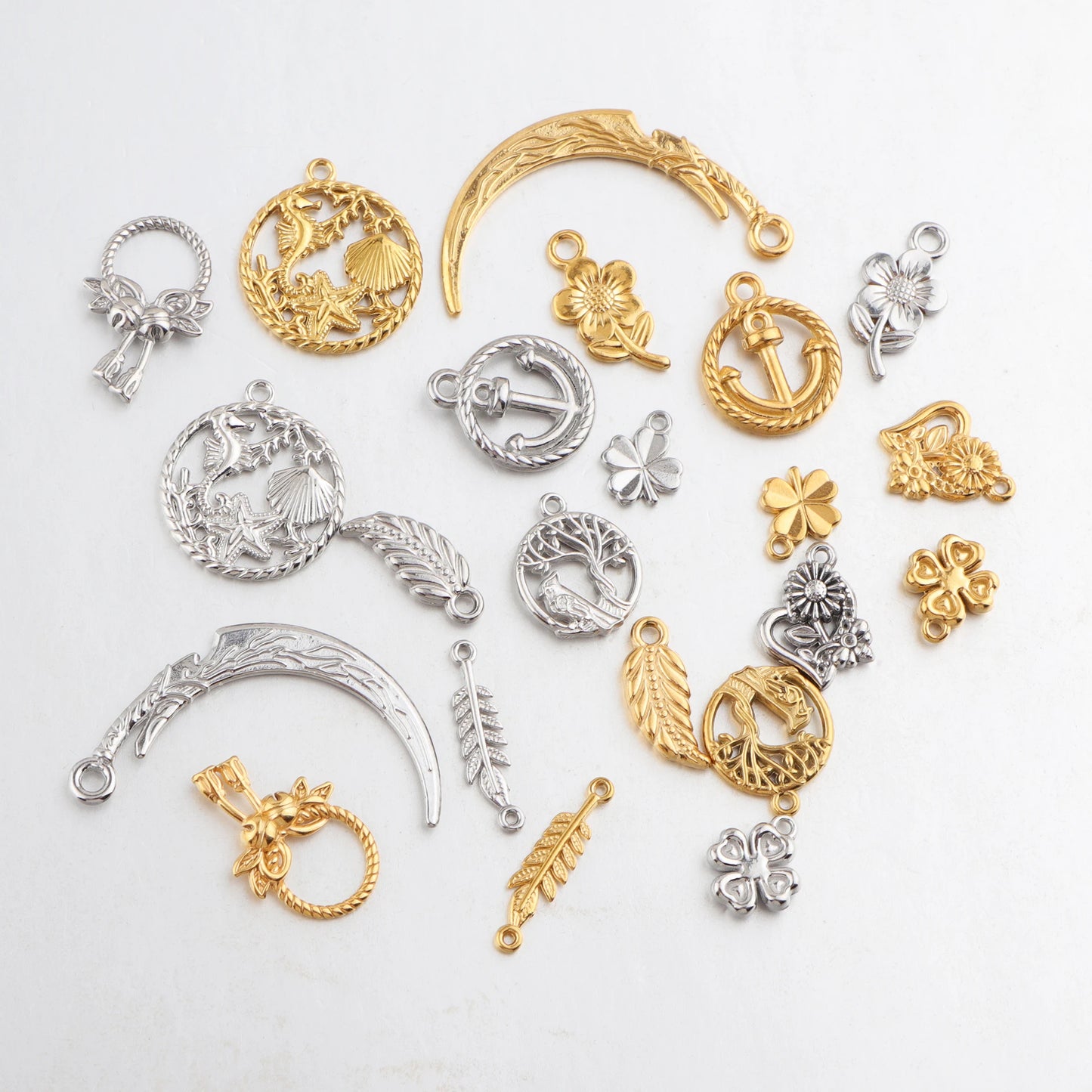10pcs Stainless Steel Charms