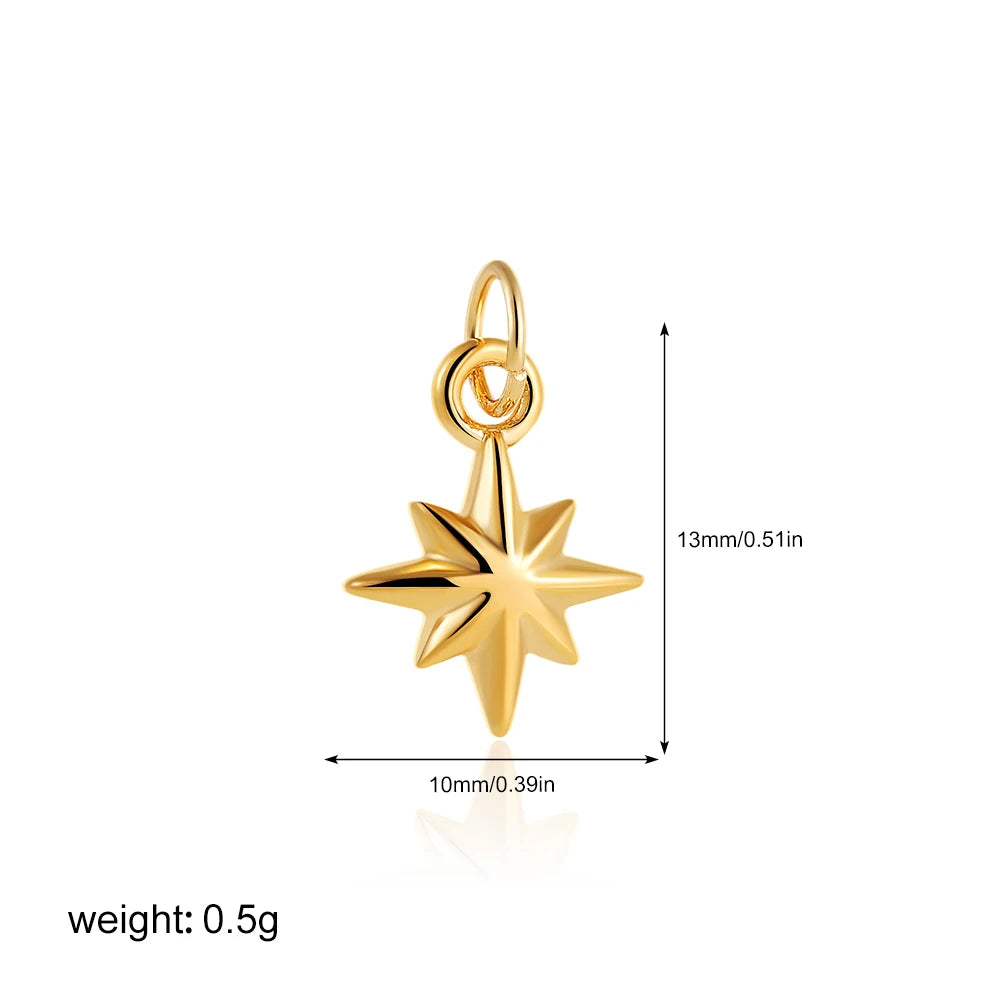 Gold Moon Star Evil Eye Pendant