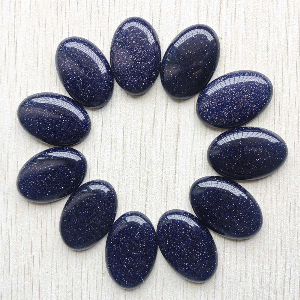 12 Oval Stone Cabochon Beads