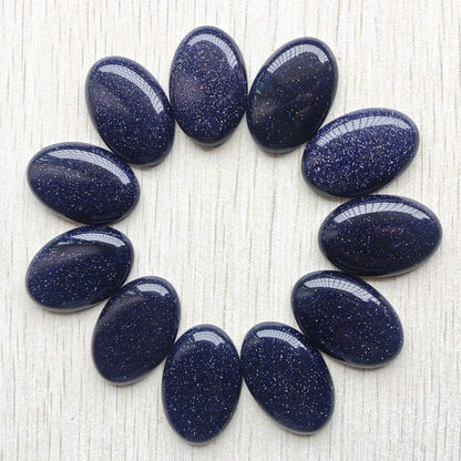 12 Oval Stone Cabochon Beads
