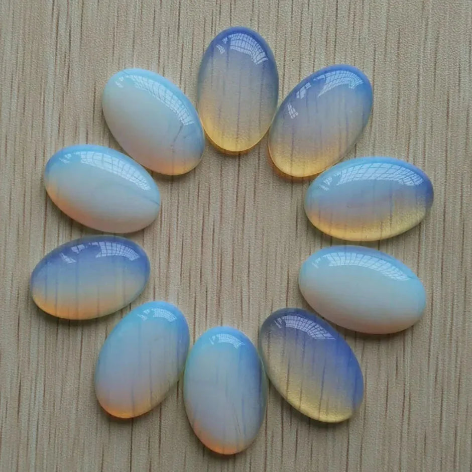 12 Oval Stone Cabochon Beads