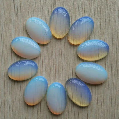 12 Oval Stone Cabochon Beads