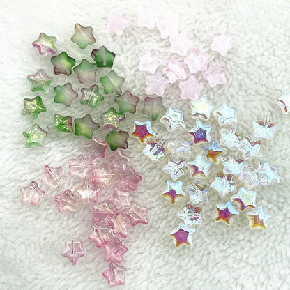 30pcs 8mm AB Star Glass Beads