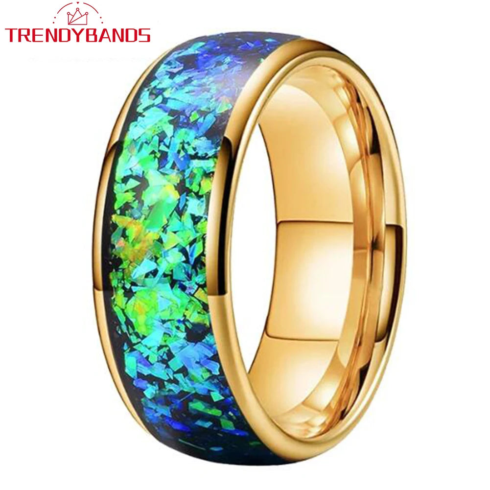 8mm Tungsten Opal Ring