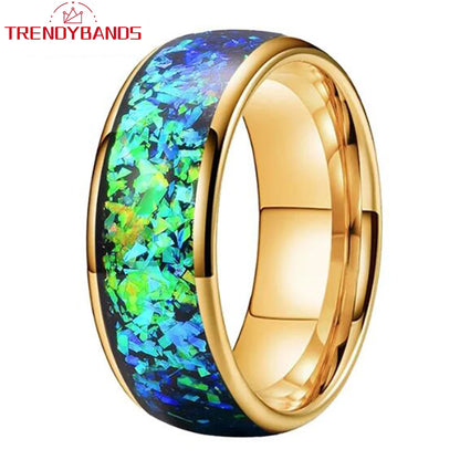 8mm Tungsten Opal Ring