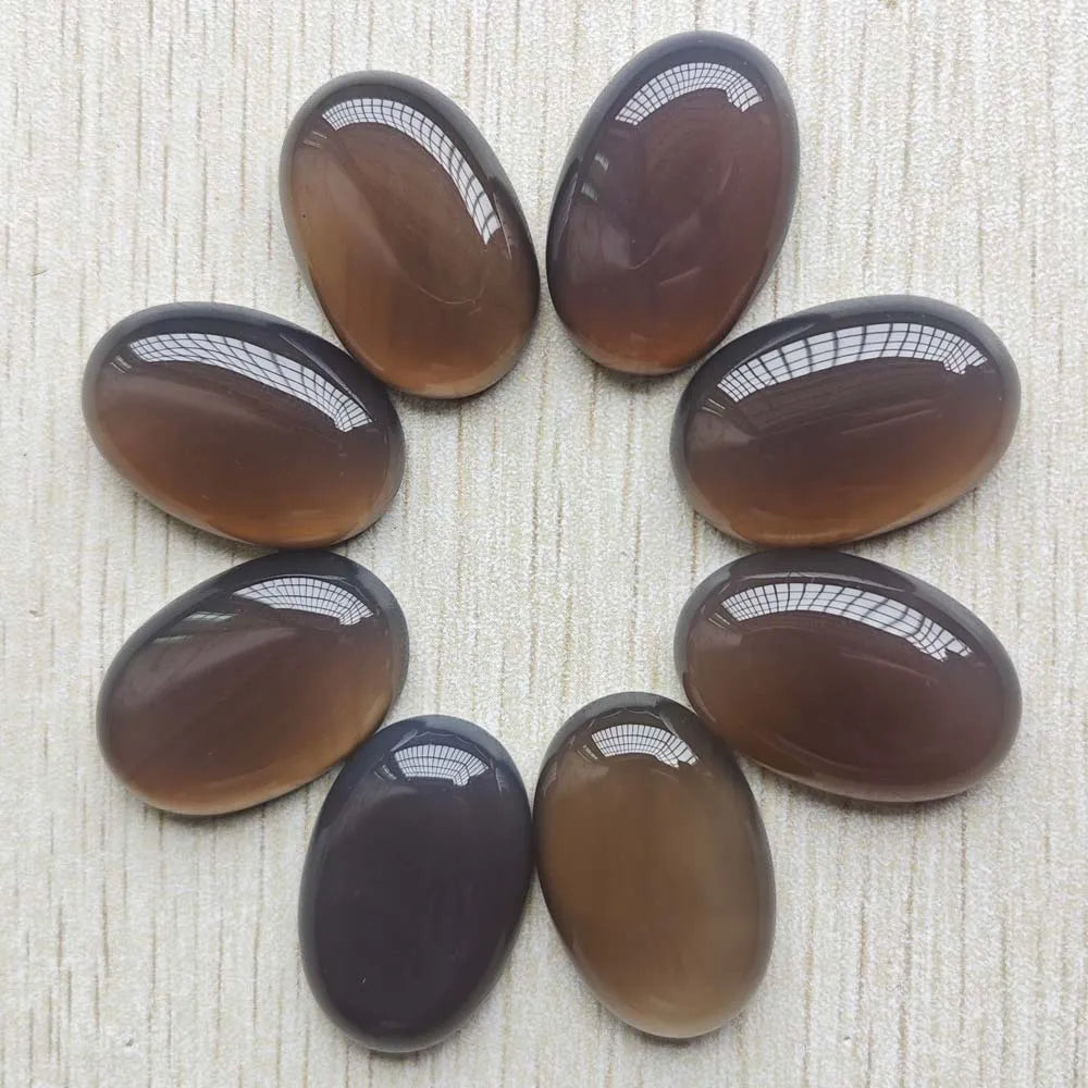 12 Oval Stone Cabochon Beads