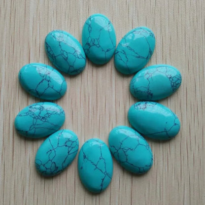 12 Oval Stone Cabochon Beads