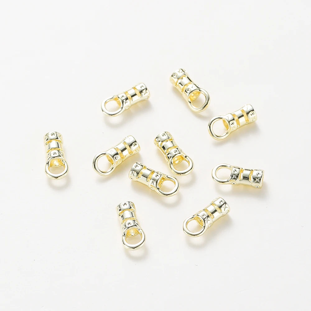 10pcs Gold Crimp End Caps DIY