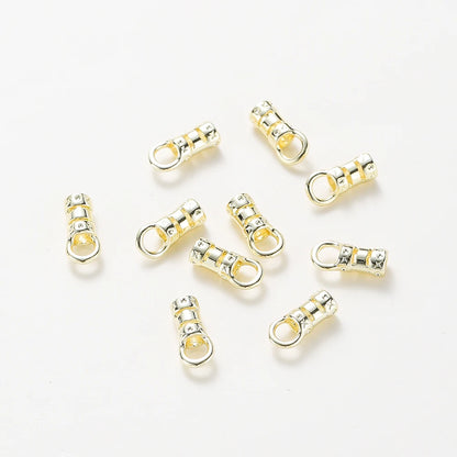 10pcs Gold Crimp End Caps DIY
