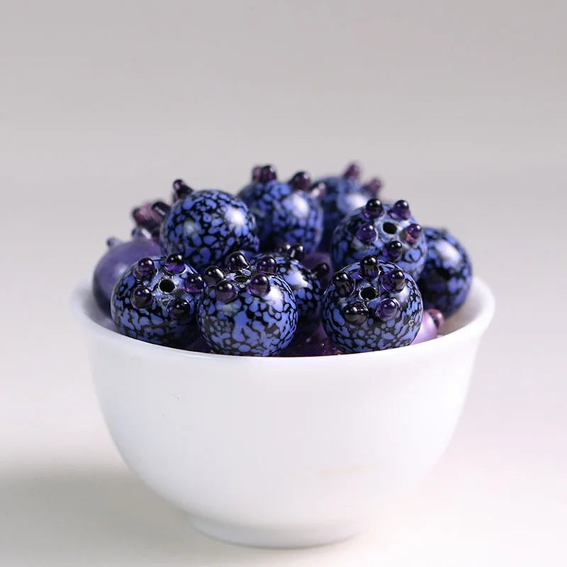 Handmade Blueberry Glass Beads