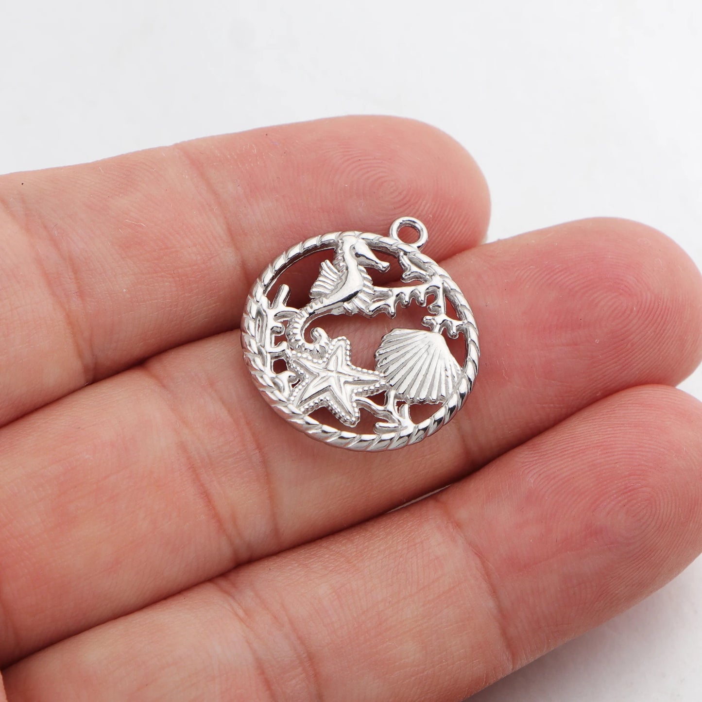 10pcs Stainless Steel Charms