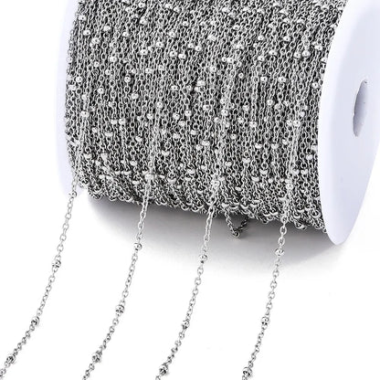 Gold Stainless Steel Beaded Chain
