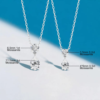 3ct Pear Cut Moissanite Necklace
