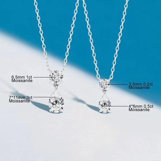 3ct Pear Cut Moissanite Necklace