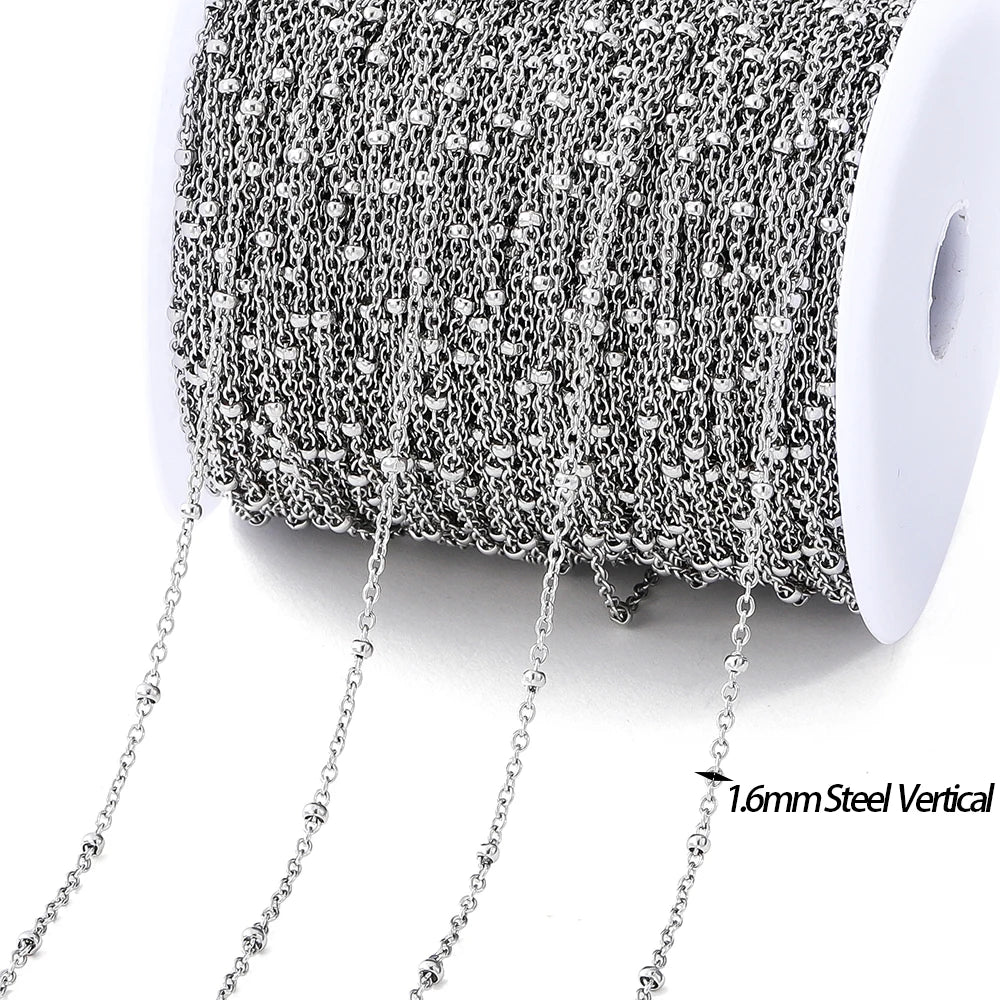 Gold Stainless Steel Beaded Chain