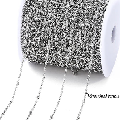 Gold Stainless Steel Beaded Chain
