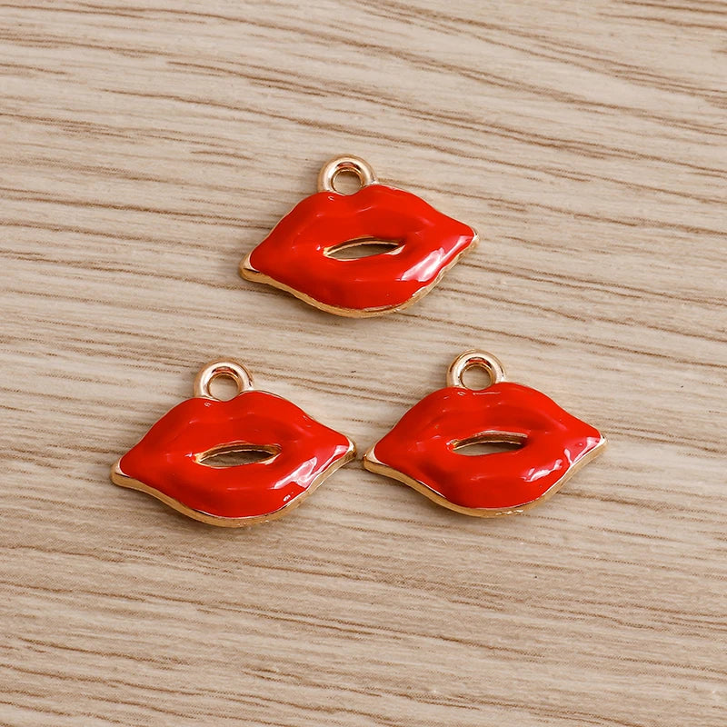 10pcs Lipstick Lips Charms