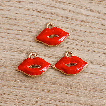 10pcs Lipstick Lips Charms