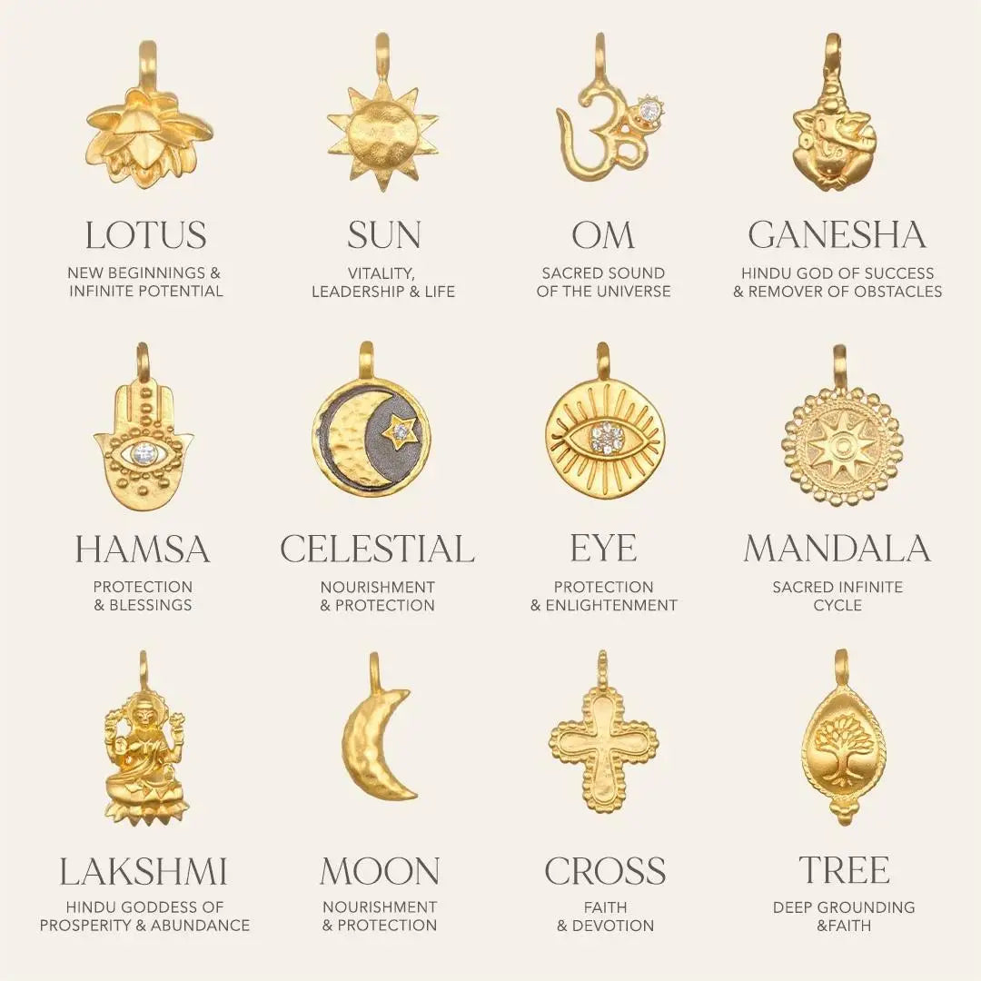 Gold Moon Star Evil Eye Pendant
