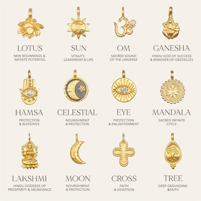 Gold Moon Star Evil Eye Pendant