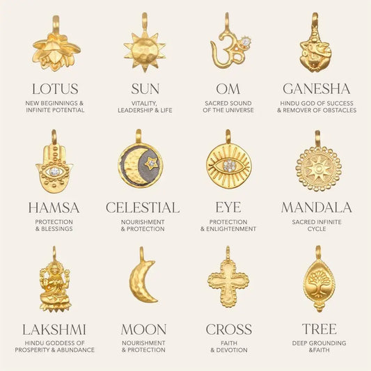 Gold Moon Star Evil Eye Pendant