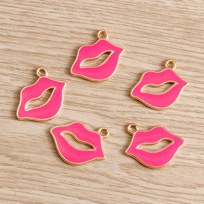 10pcs Lipstick Lips Charms