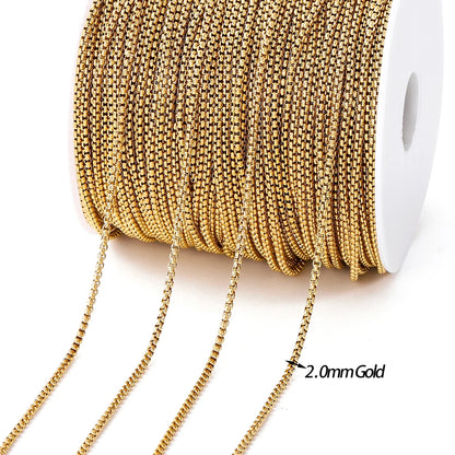 Gold Stainless Steel Beaded Chain