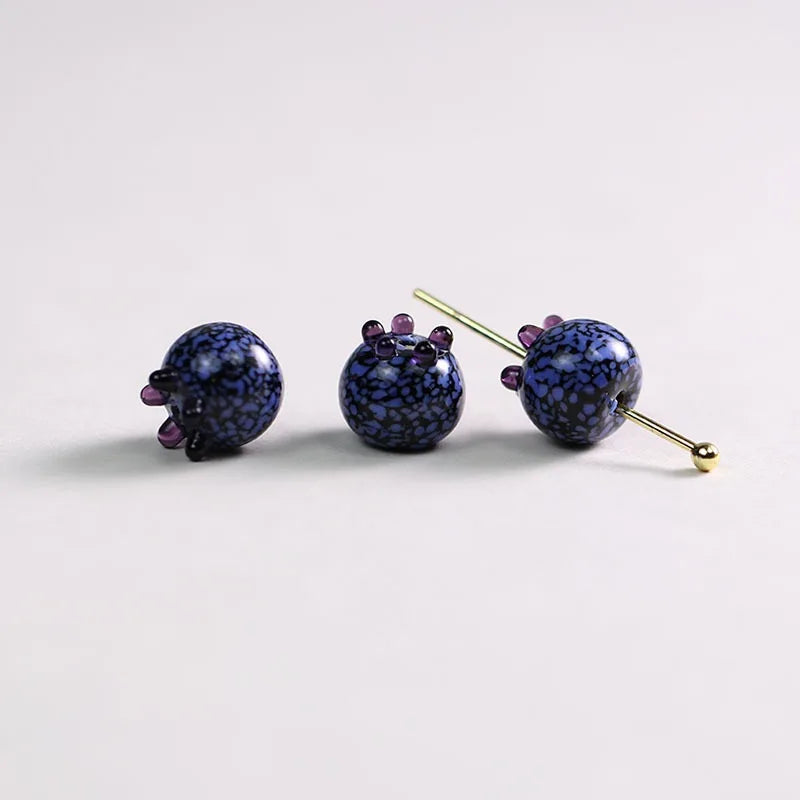 Handmade Blueberry Glass Beads